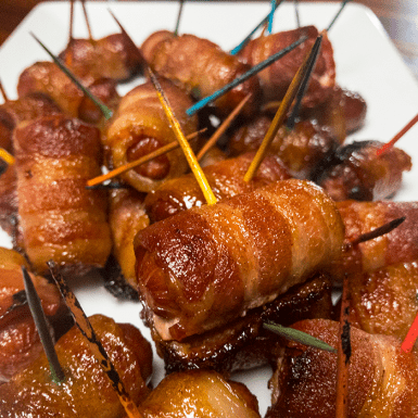 Honey Butter Bacon Wrapped Smokies