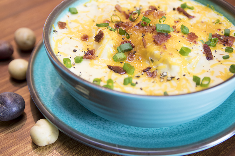Loaded Baked Potato Soup with Garlic Butter Recipe