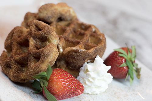 Cinnamon Honey Butter Churro Waffles Recipe