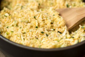 This One Pot Cheesy Garlic Zucchini Rice is sure to be a family favorite.