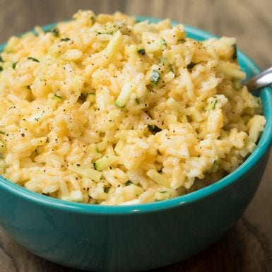 This One Pot Cheesy Garlic Zucchini Rice is sure to be a family favorite.