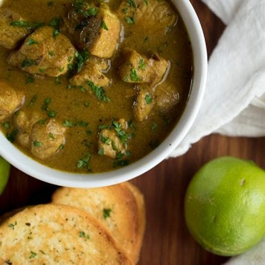Chicken Muligatawny Stew is loaded with herbs and spices.