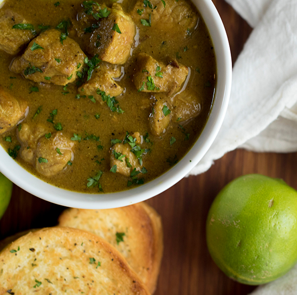 Chicken Muligatawny Stew is loaded with herbs and spices.