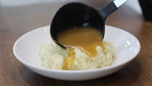 Parmesan Basil Garlic Butter adds extra flavor to your holiday mashed potatoes.