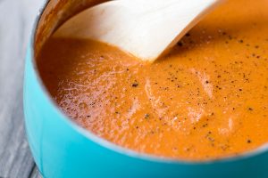 Tomato Soup in a Garlic Bread Bowl