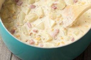 Garlic Ham and Potato Chowder