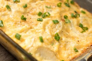 Three Cheese Garlic Scalloped Potatoes