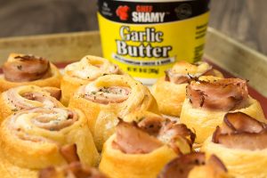 Garlic Ham and Swiss Pinwheels