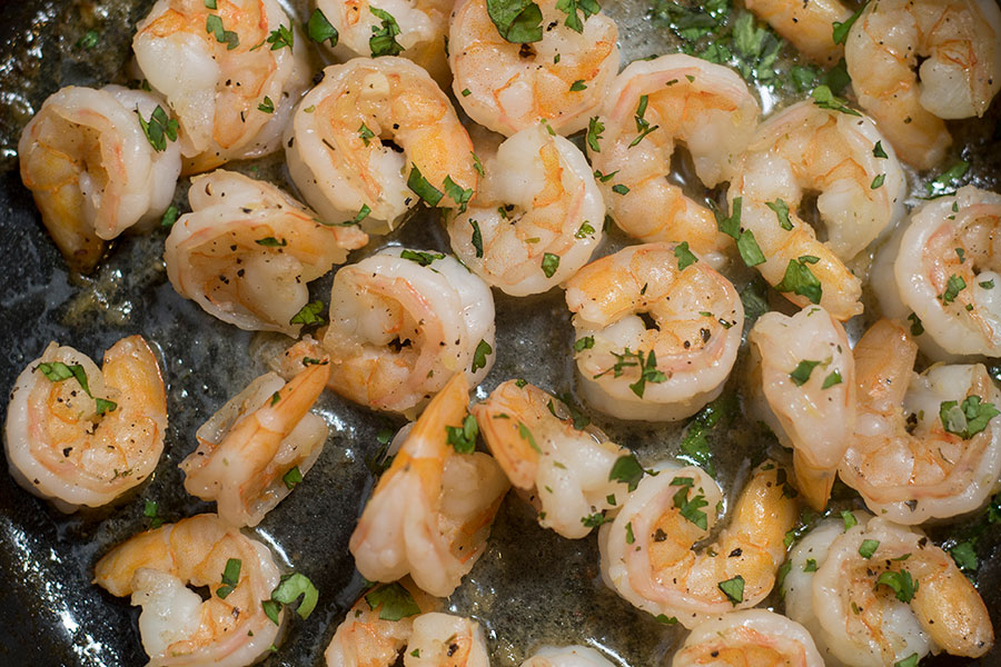 Ginger and Garlic Shrimp is easy to make with Chef Shamy’s delicious Garlic Butter.
