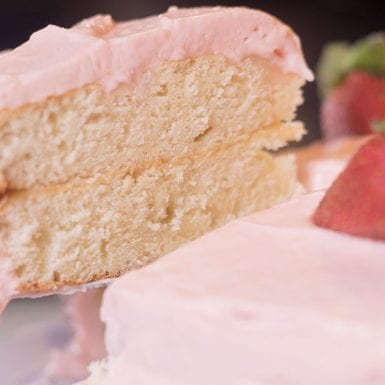 Strawberry Buttercream Almond Cake