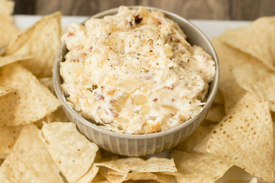 Caramelized Onion Dip with Bacon and Garlic