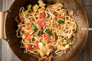 Vegetable Lo Mein with Garlic and Ginger