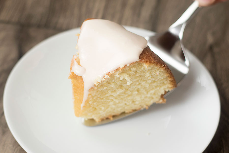 Lemon Pound Cake with Strawberry Icing