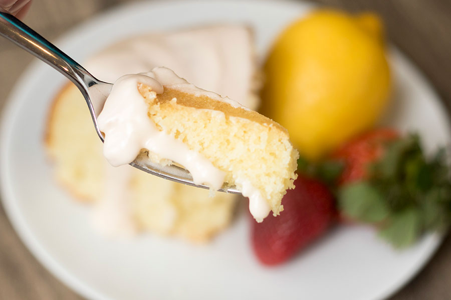 Lemon Pound Cake with Strawberry Icing