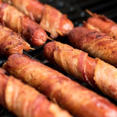 The Best Bacon Wrapped Hotdogs