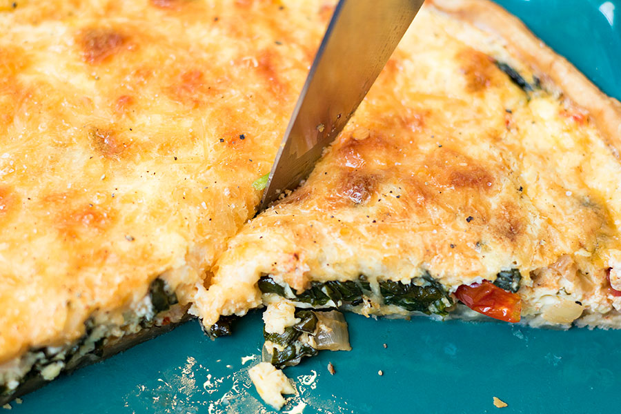 Spinach Tomato and Cheese Quiche