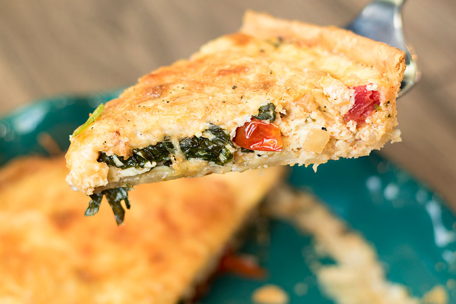 Spinach Tomato and Cheese Quiche