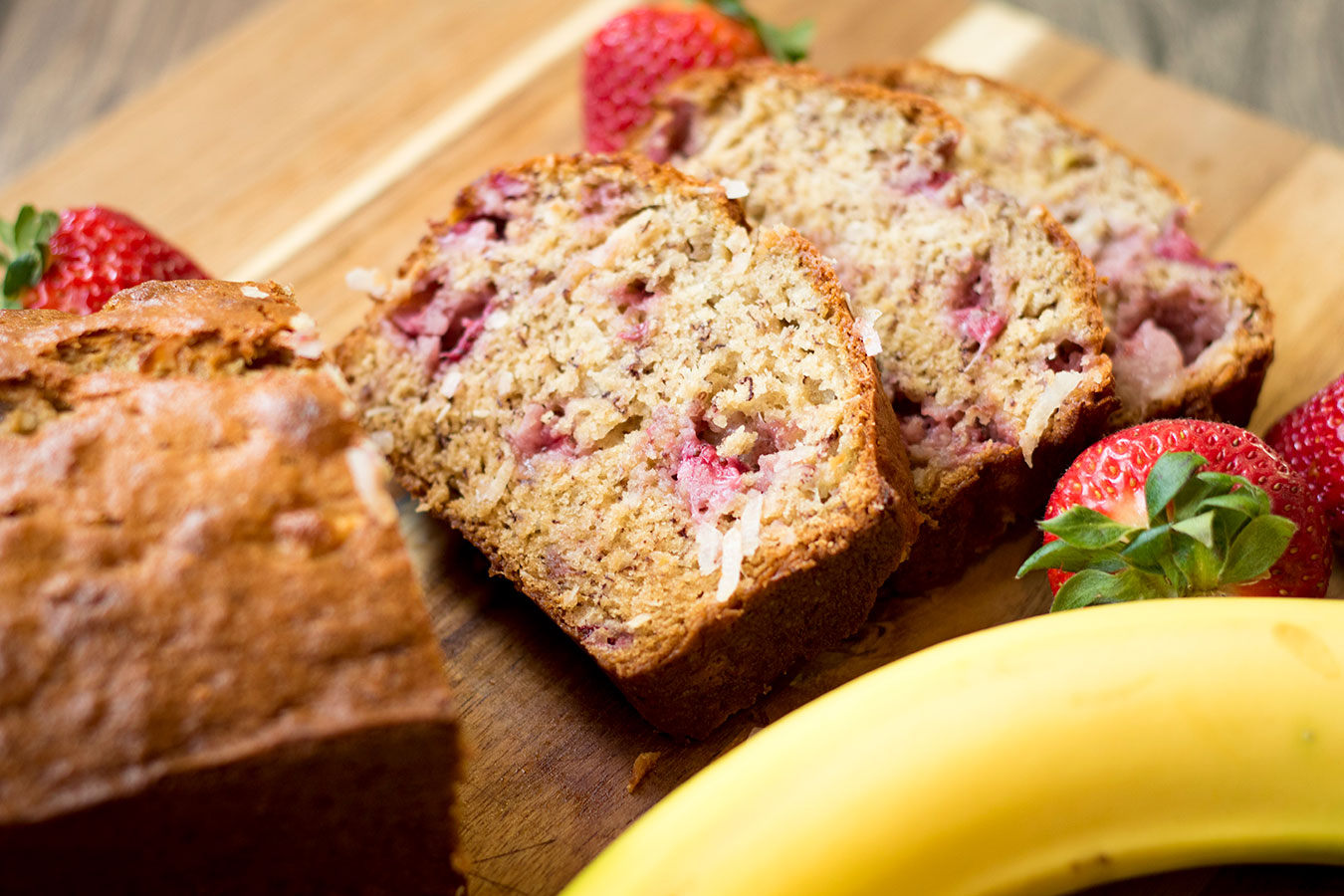 Strawberry Coconut Banana Bread