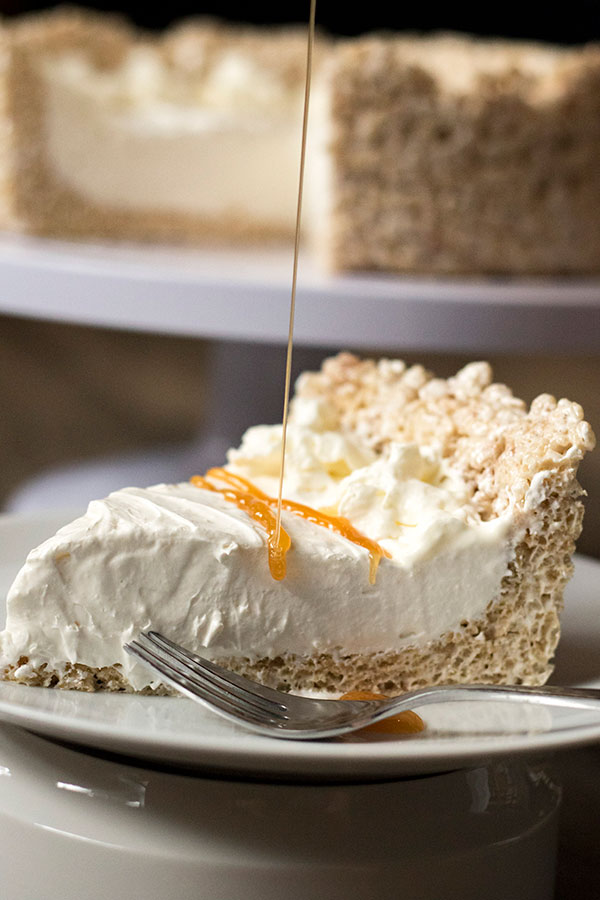 Cinnamon Caramel Rice Krispie Cheesecake