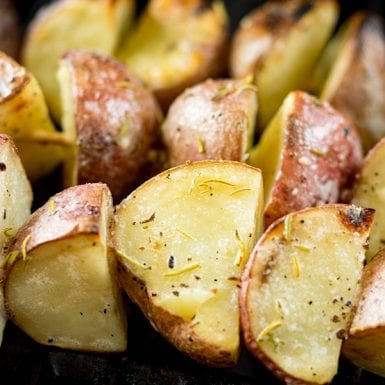 Garlic Rosemary Potato Skewers
