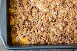 Vanilla Pecan Peach Crisp