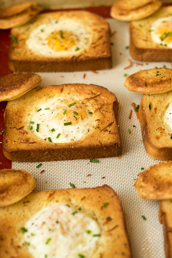 Sheet Pan Eggs in a Basket