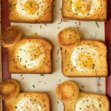 Sheet Pan Eggs in a Basket