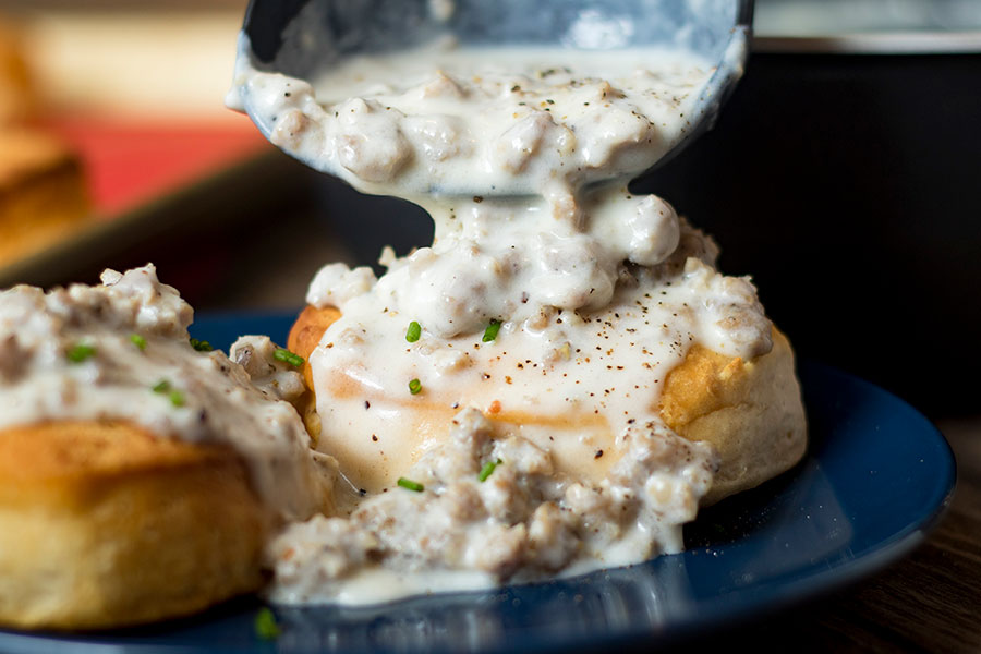 Garlic Biscuits and Gravy