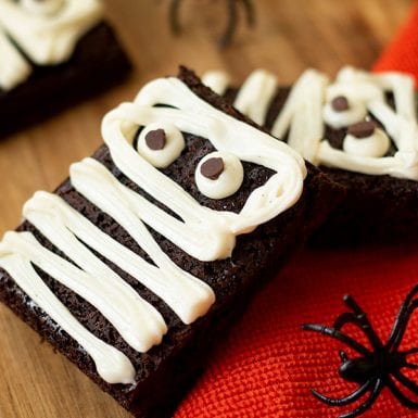 Vanilla Frosted Mummy Brownies