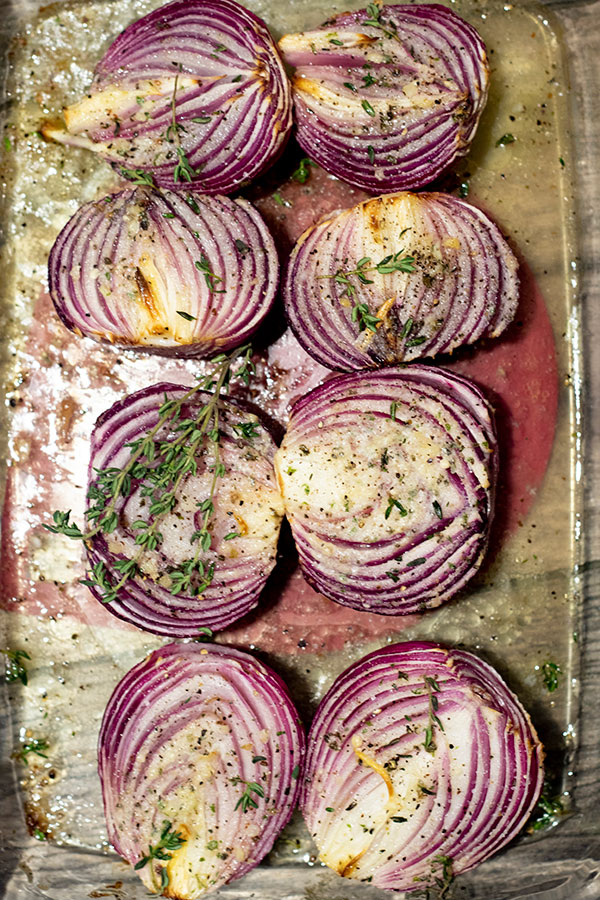 Garlic Roasted Red Onions