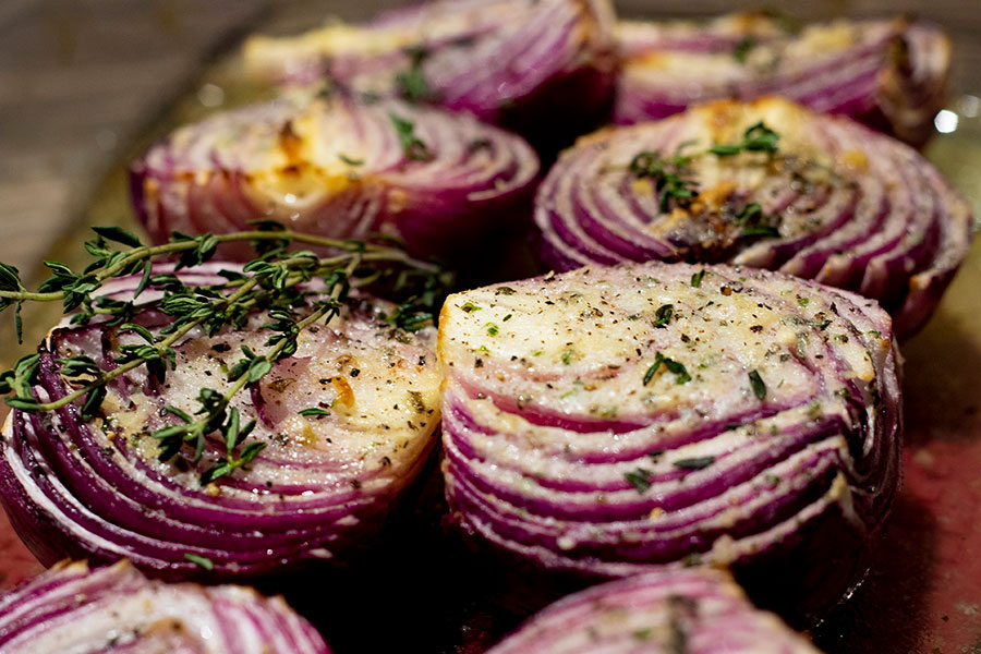 Garlic Roasted Red Onions