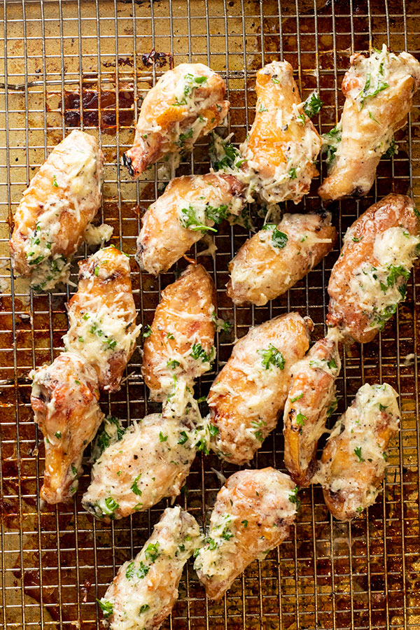 Garlic Parmesan Baked Chicken Wings