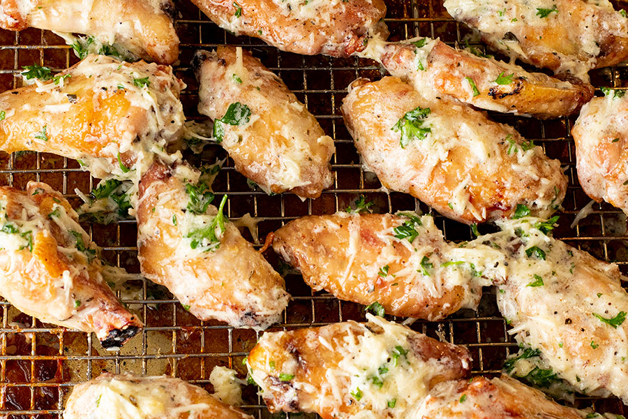 Garlic Parmesan Baked Chicken Wings