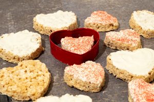 White Chocolate Dipped Strawberry Krispie Treats