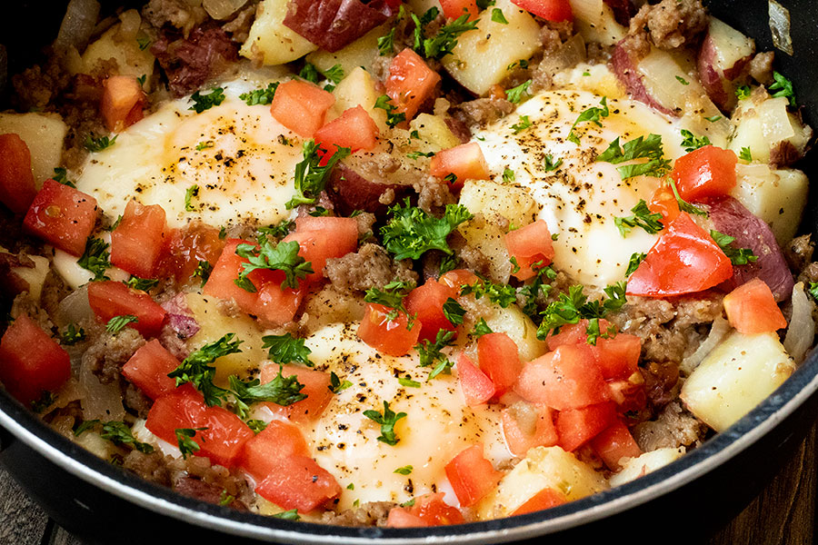 Potato Sausage Breakfast Skillet – Chef Shamy