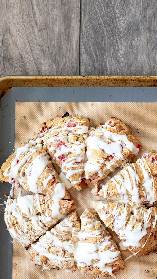 Glazed Strawberry Scones