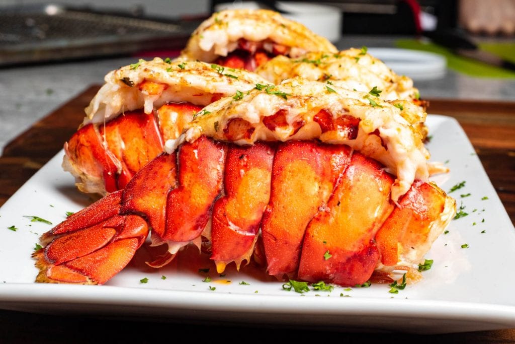 Garlic Butter Broiled Lobster Tails