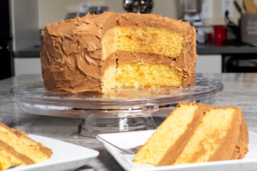 Easy Yellow Cake with Chocolate Buttercream