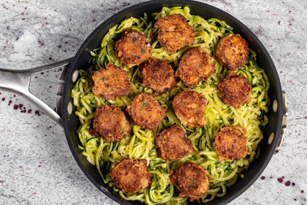 Smoky Keto Chicken Meatballs with Zoodles